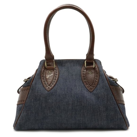 Fendi | Bags | Fendi Fendi Eto Nico Handbag Tote Bag Leather Blue Dark ...
